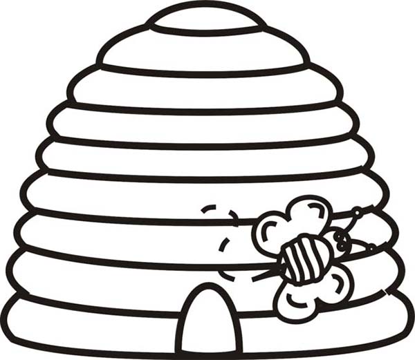 A Bee Going Outside from Beehive Coloring Page - NetArt