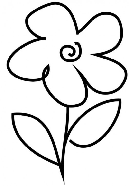 simple flower coloring pages kids printable