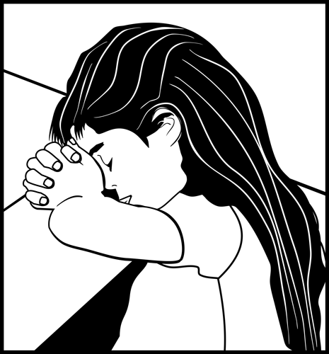 Girl in Prayer to God - Free Christian Clip Art