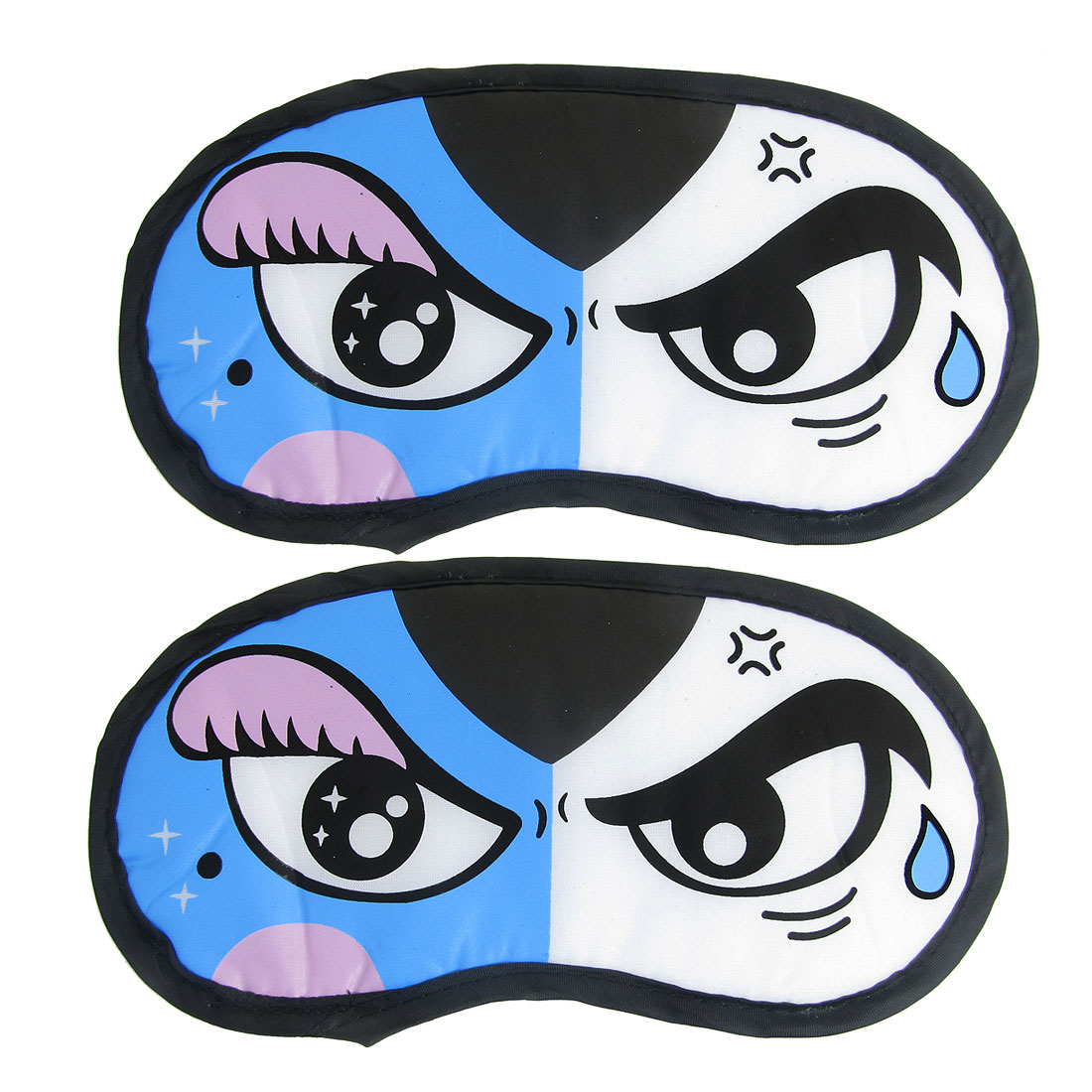 Cartoon Angry Eyes Print Sleeping Aid Eyeshade Eye Cover Blinder 2 Pcs