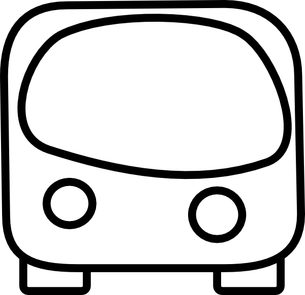 Front Of A Bus Outline Clip Art - vector clip art ...