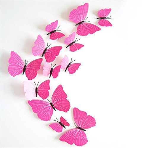 Buy KARP Removable 12 Pcs 3D Butterfly Wall Sticker Magnet Art ...