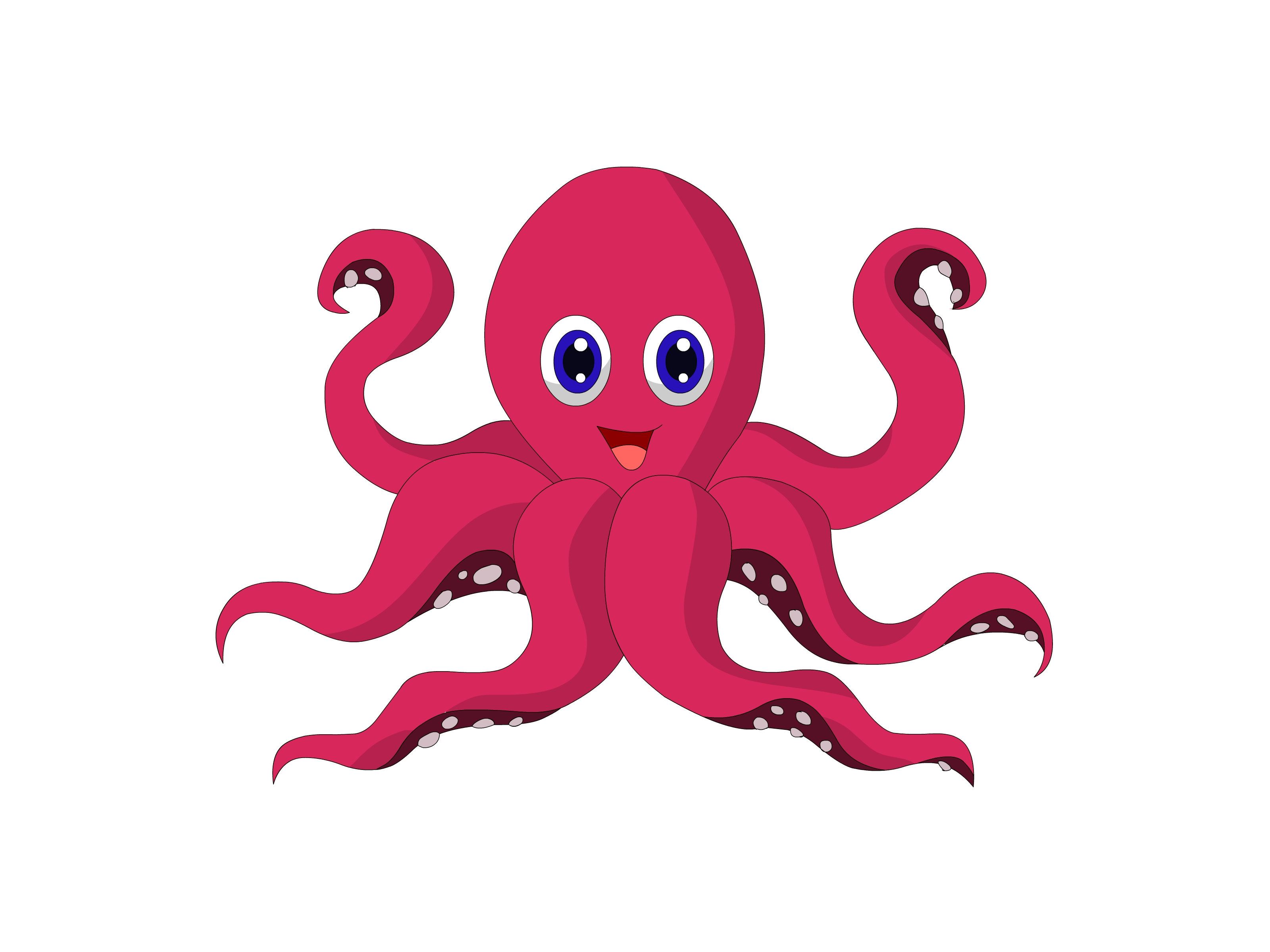 Octopus cartoon clipart