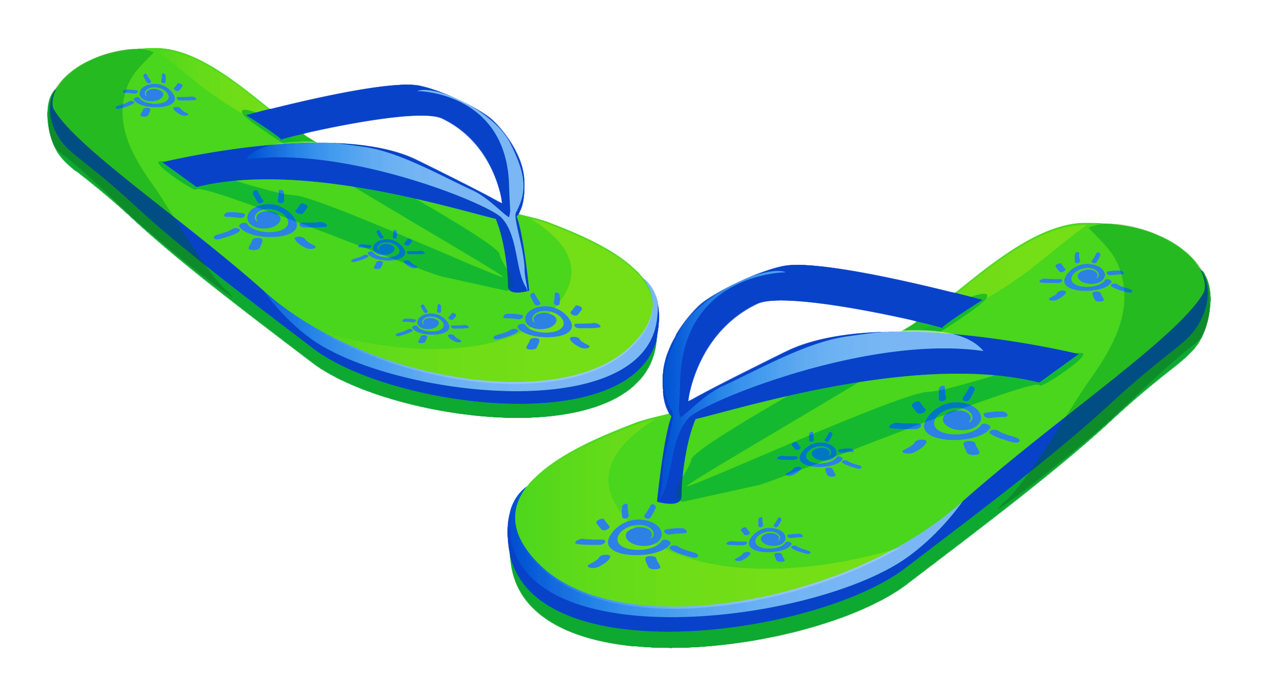 Transparent Green Beach Flip Flops PNG Clipart