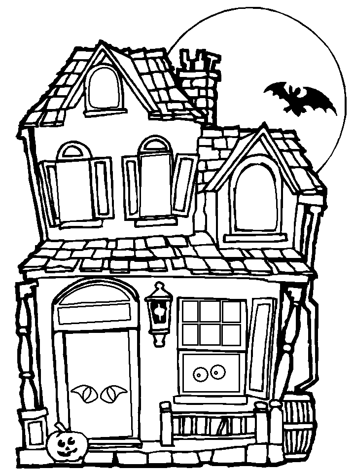 Haunted Houses Coloring Pages - AZ Coloring Pages