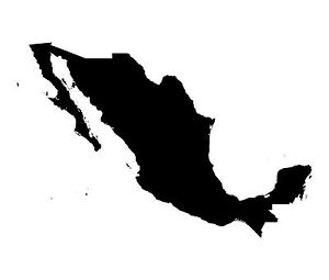 Mexico Map Silhouette Vinyl Wall Art Sticker Mexican Country in ...