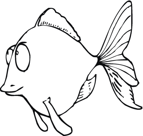 Cartoon Goldfish coloring page | Free Printable Coloring Pages