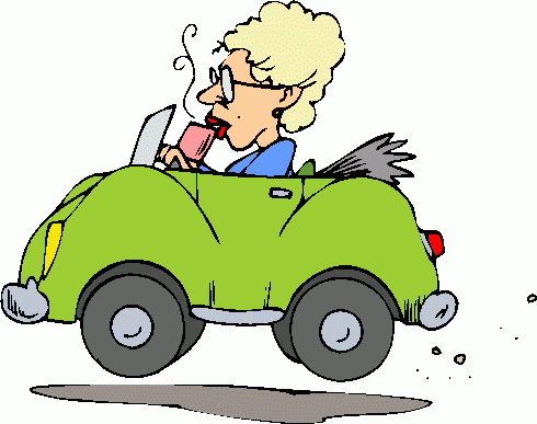 Clipart of girl driving