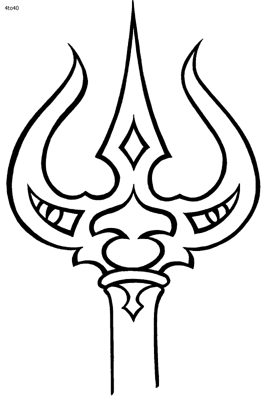 Om trishul clipart black and white