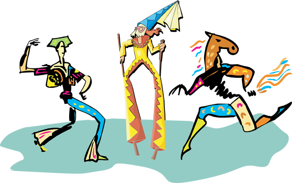 Clip Art of A Mardi Gras Parade