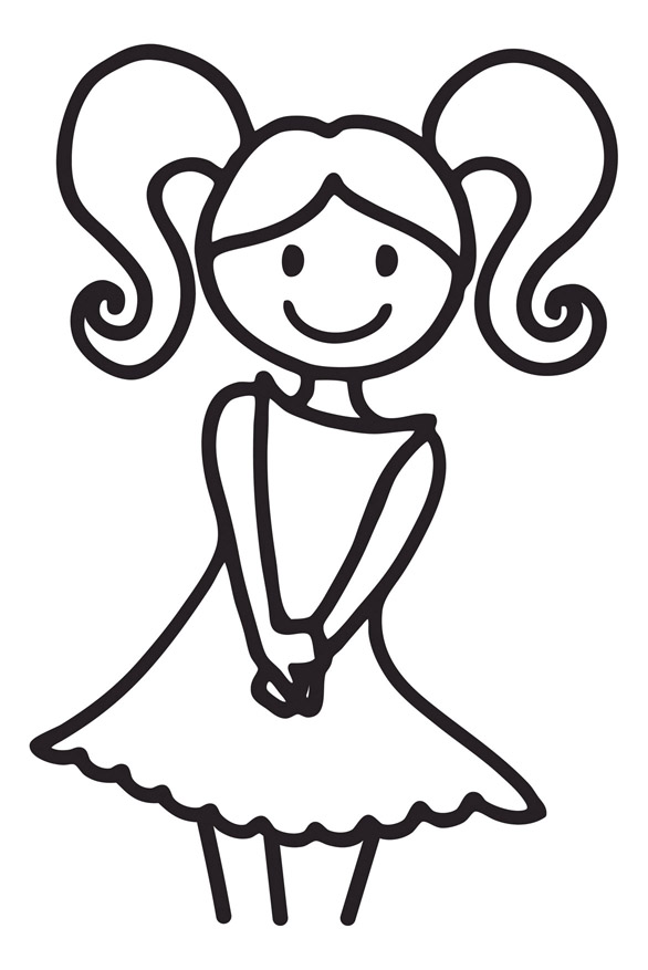 Girl Stick Figure Clipart