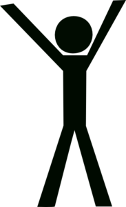 Stick figure man praising clipart