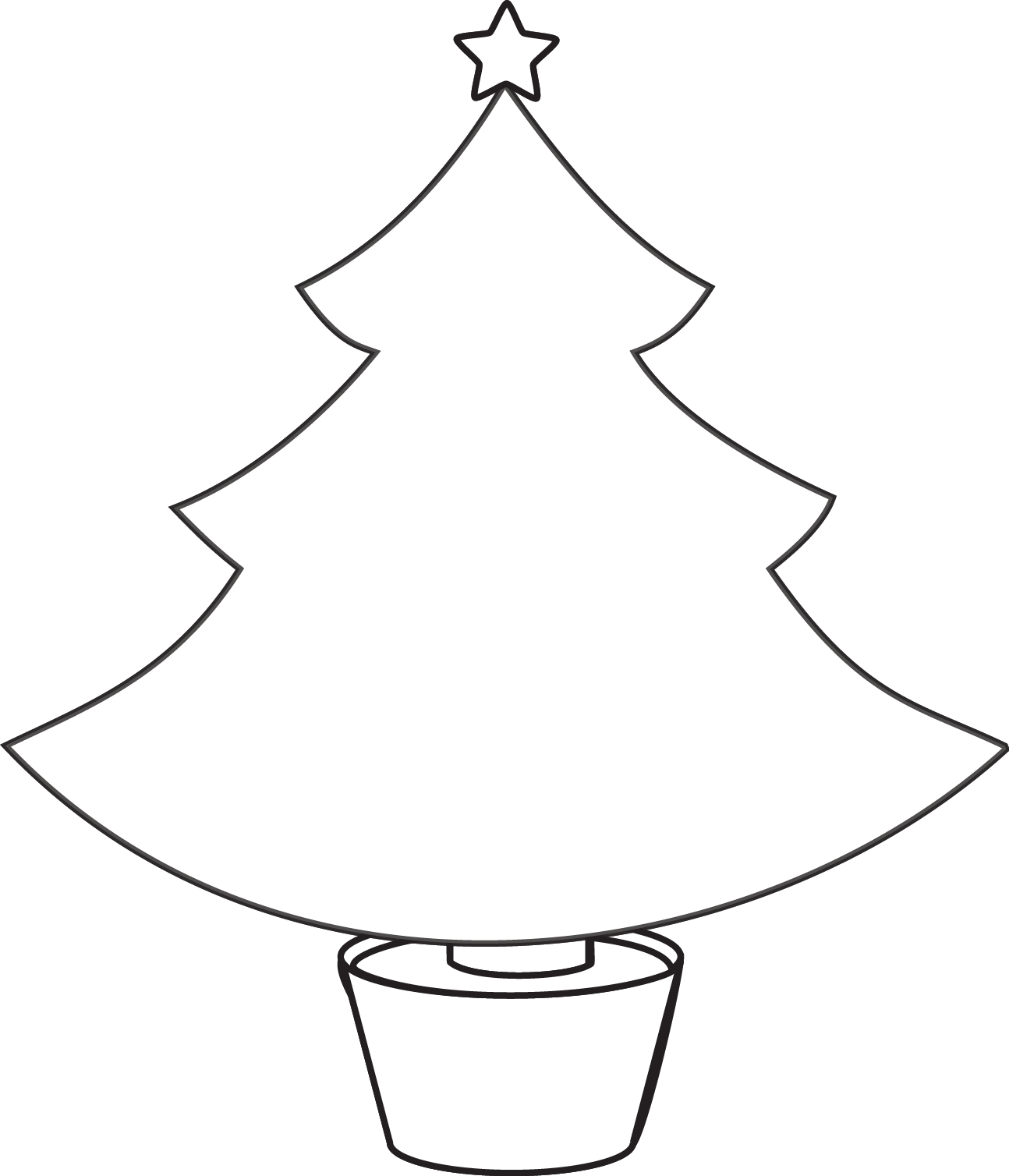 Christmas tree outline clipart