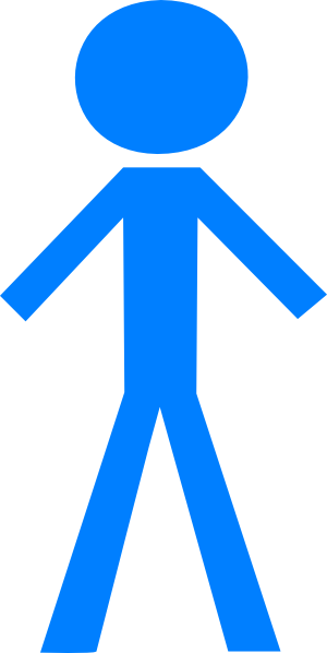 Stick Figure - Blue Clip Art - vector clip art online ...