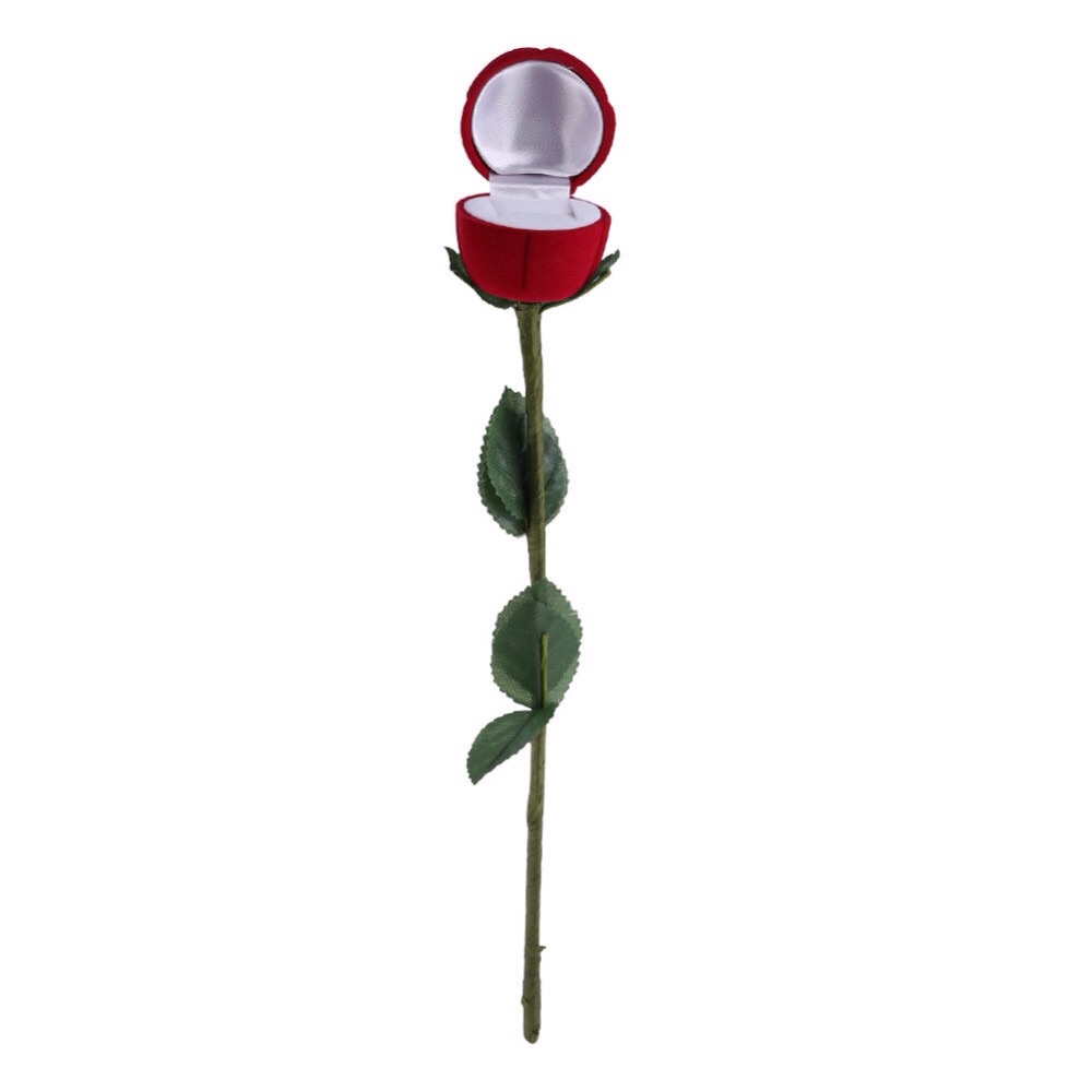 Jual Kotak Cincin Bunga Mawar + Tangkai, Romantic Red Rose Gift ...