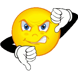 Happy face thumbs down clipart