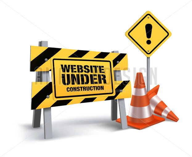 Website Under Construction Vector Sign in White - Amazeindesign