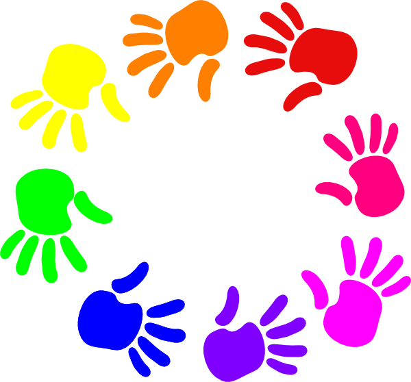 Colorful Circle Of Hands Nursery School Clip Art ...