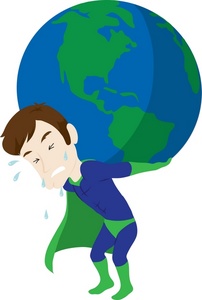 Superhero Clipart Image - A Superhero Holding The Earth On His Back