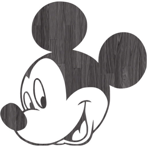 Black wood mickey mouse icon - Free black wood Mickey Mouse icons ...