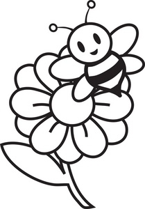 Cartoon Flower Clipart Black And White