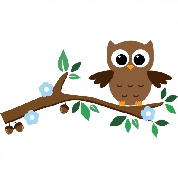 Owls on a tree clipart