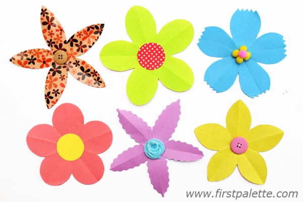 Folding Paper Flowers Craft (5-Petal Flowers) | Kids' Crafts ...