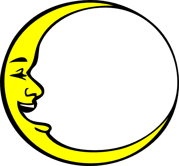 Crescent Moon Smiling Clip Art - vector clip art ...