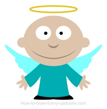 Drawing an angel cartoon