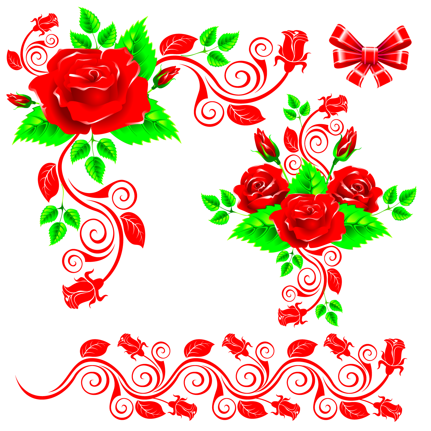 The beautiful rose lace vector Free Vector