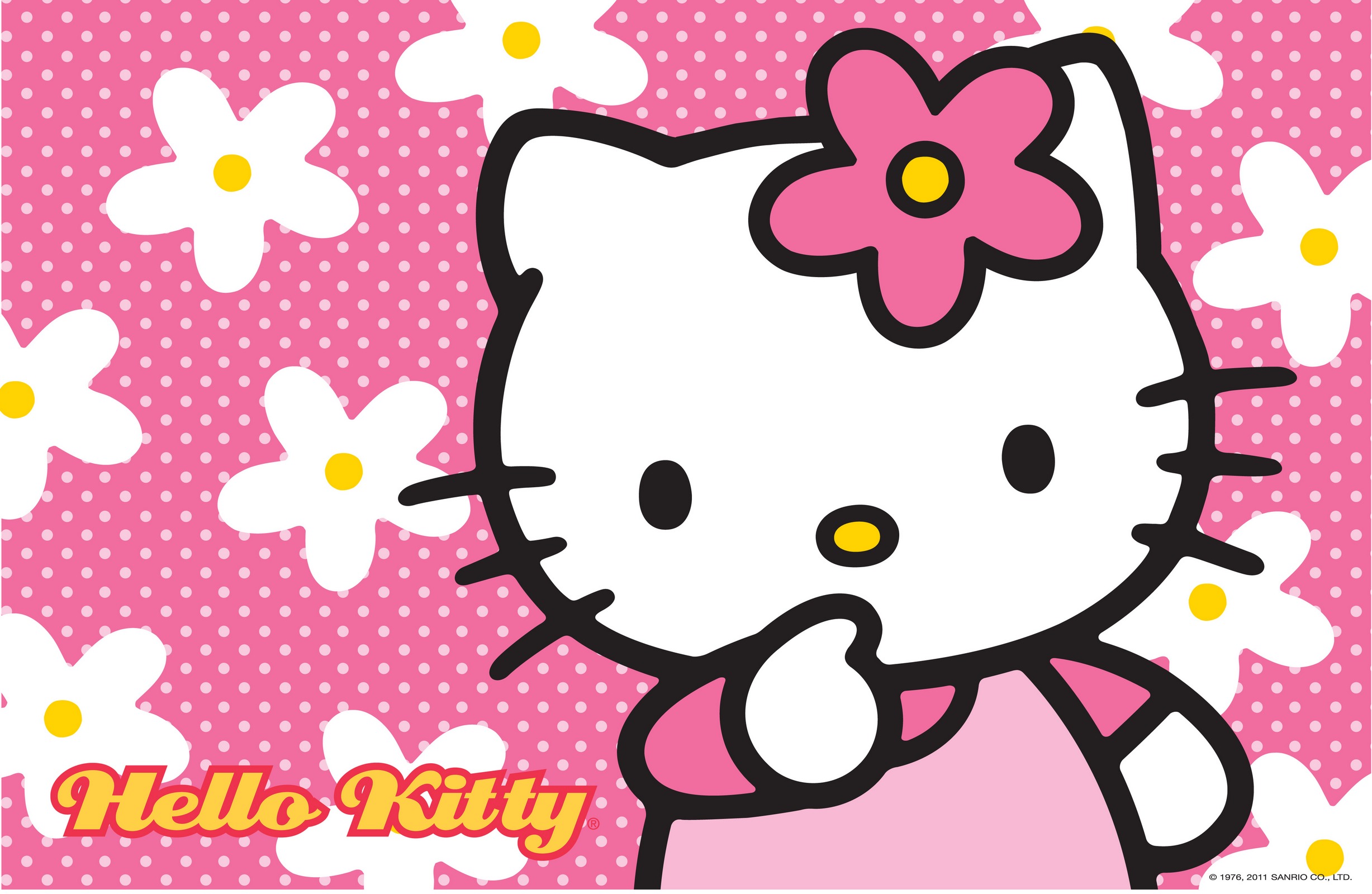 Hello Kitty Wallpaper with Floral Pink Background | HD Wallpapers ...