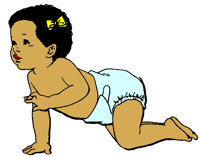 Baby crawling clip art