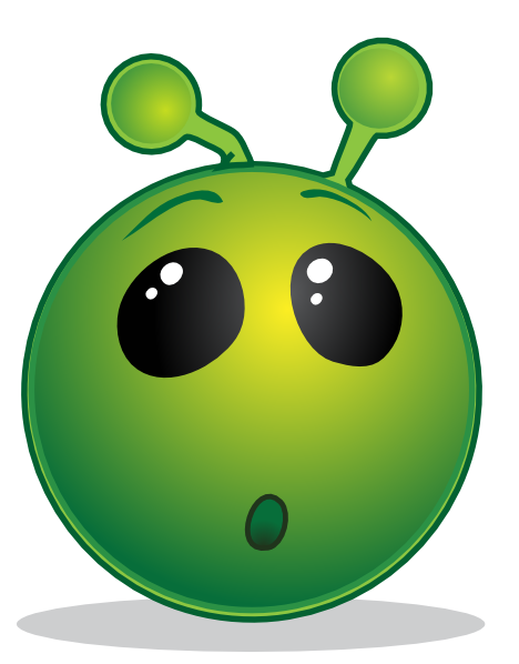 Smiley Green Alien Wow Clip Art - vector clip art ...
