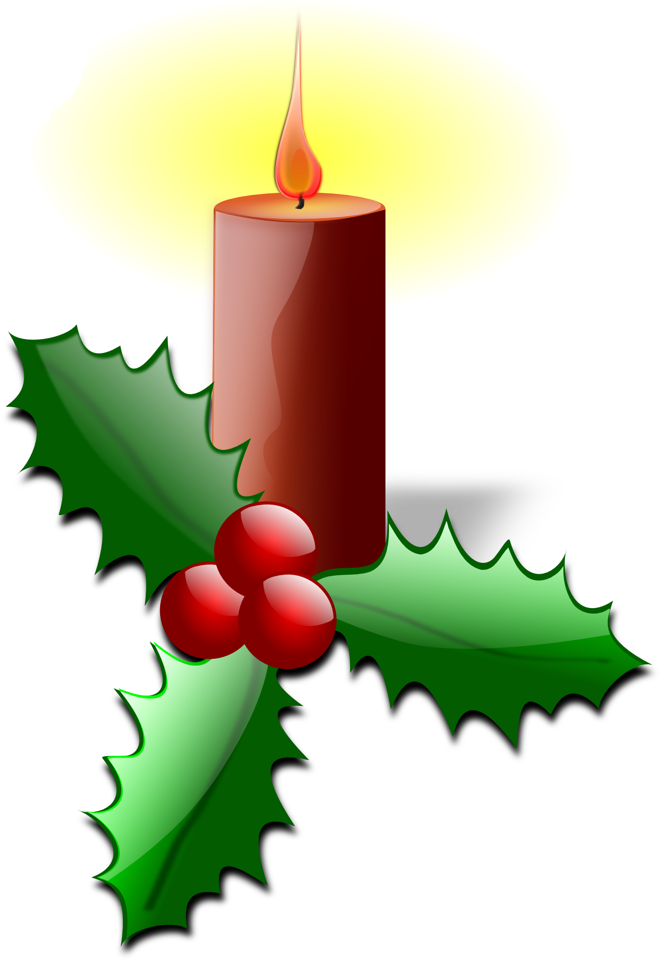 Small christmas holly clip art