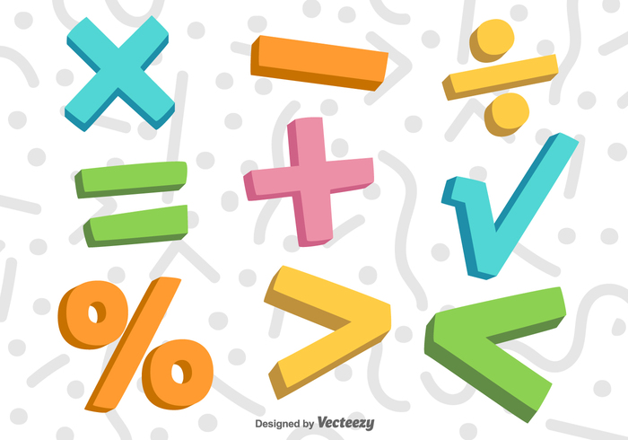 Vector 3D Colorful Math Symbols - Download Free Vector Art, Stock ...