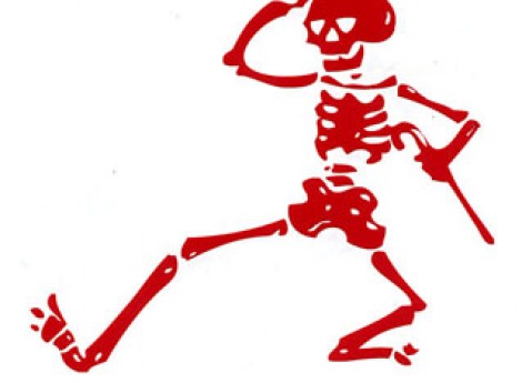 GRATEFUL DEAD DANCIN TOP HAT SKELETON CUT OUT RUB ON STICKER ...