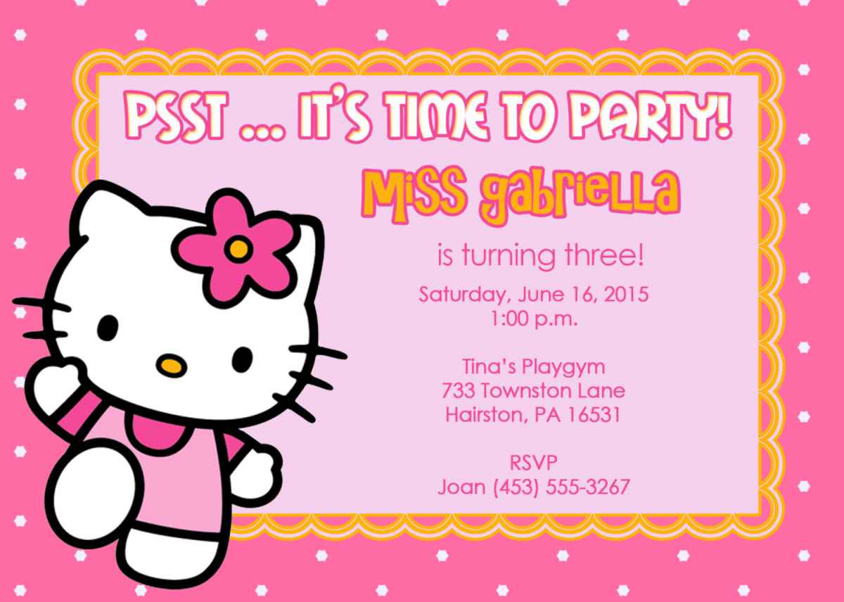 Kitty Party Invitation Message Hello Kitty Photo Birthday ...