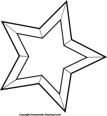 Clipart of a star black and white