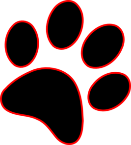 Red paw print clipart