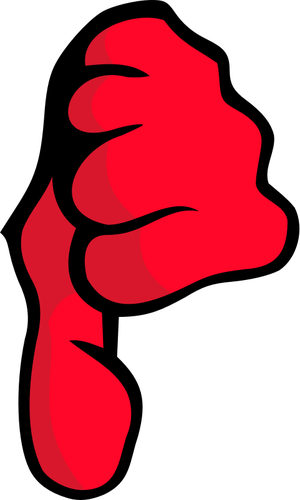 Vector clip art of red thumbs down hand | Public domain vectors