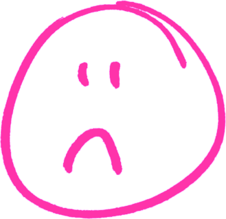 Pink color sad face clipart