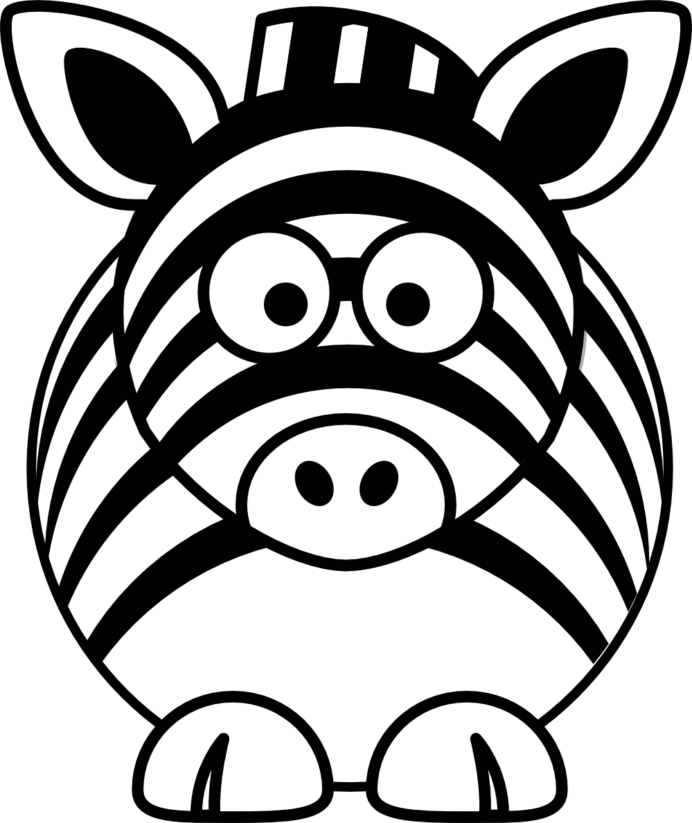 Cartoon Zebra Black White Line Art SVG Inkscape Adobe Illustrator ...