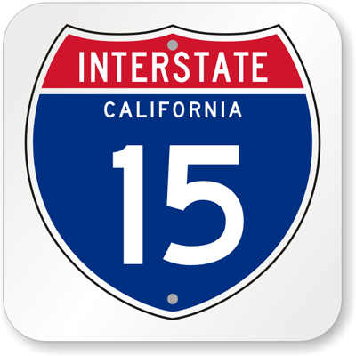 California Interstate 15 Sign - Souvenir Highway Sign, SKU: K-