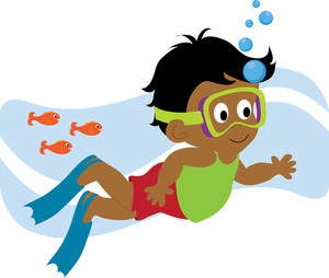 Swimming Clipart Image - Clip Art Illustration of an Hispanic Boy ...