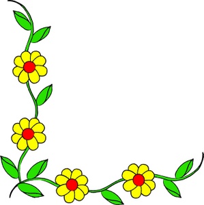 Page Border Clipart Image - Yellow flowers on a vine making up a ...
