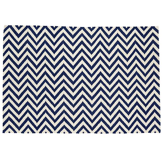 Kids Rugs: Dark Blue Chevron Patterned Rug | The Land of Nod