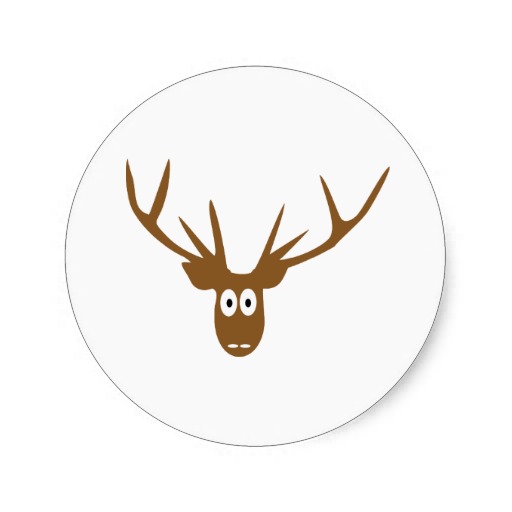 deer head antler round stickers from Zazzle.