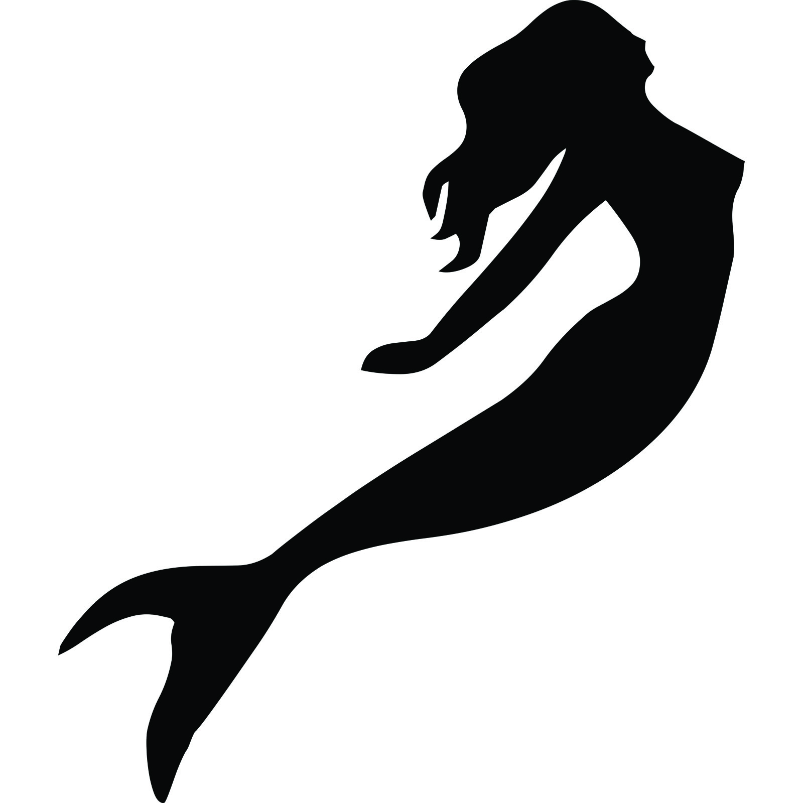 swimmer silhouette mermaid