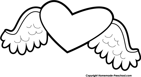 Heart with wings clipart free