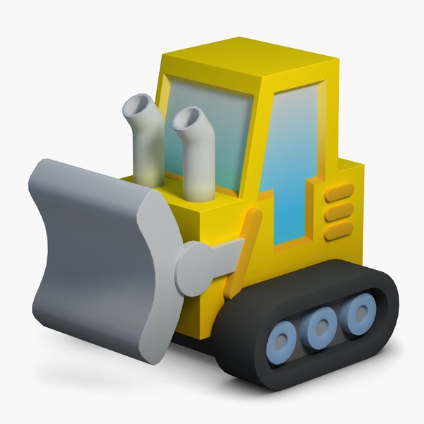 3d construction icons 02 bulldozer